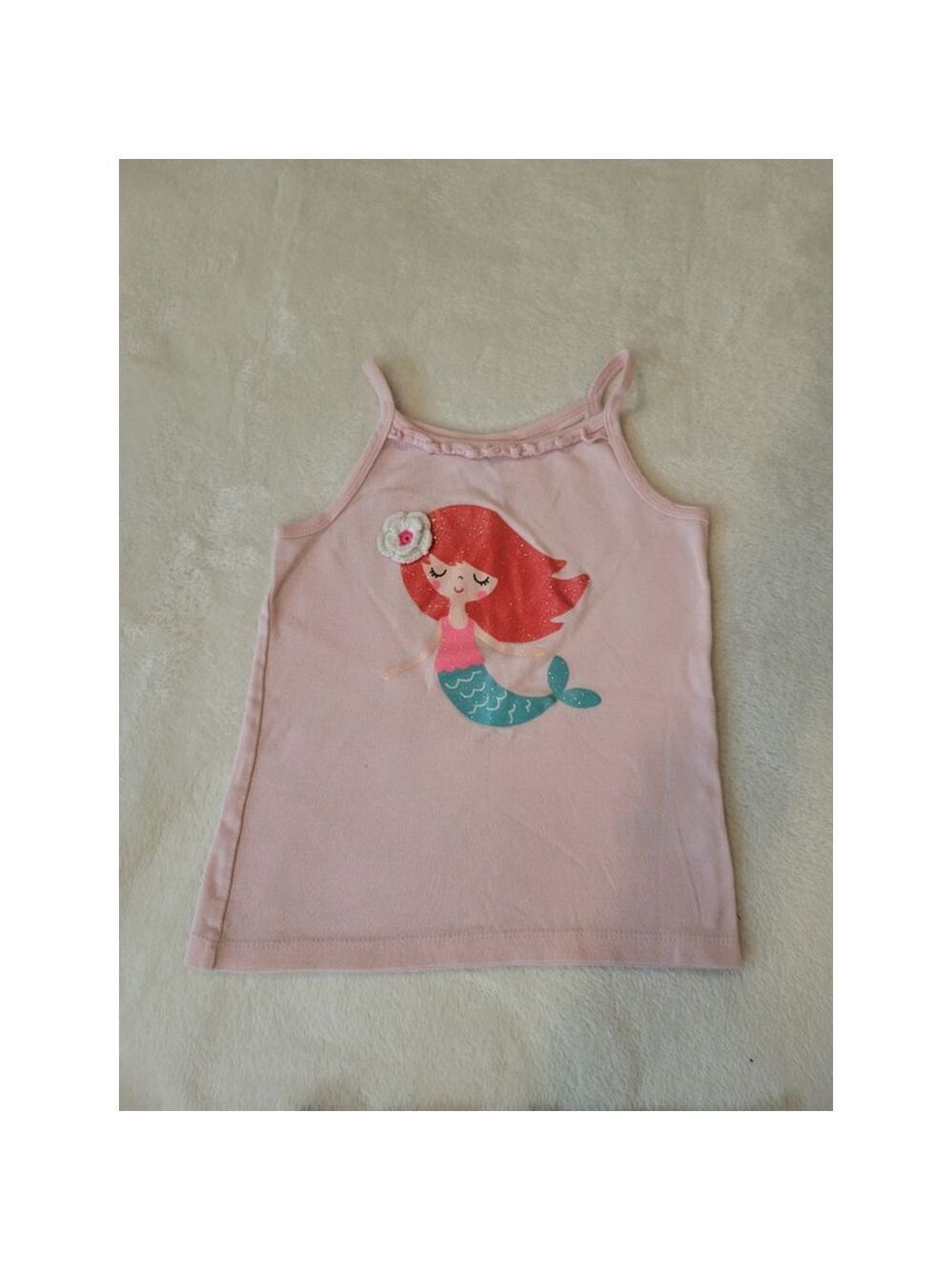 Carter's OshKosh Girls Mermaid Tank & Striped Shorts Set, Size 5 - Picture 3 of 8